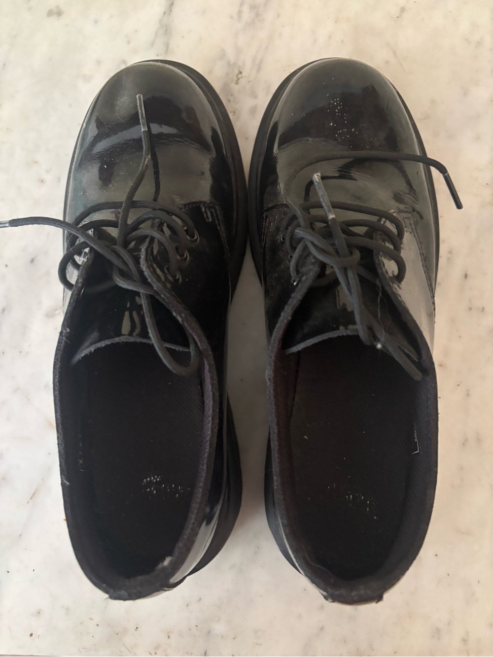 Dr. Martens Women's Black Patent Lace-Up Flats